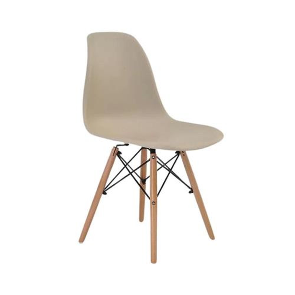 Cadeira Eiffel Saarinen Wood Pés de Madeira Bege