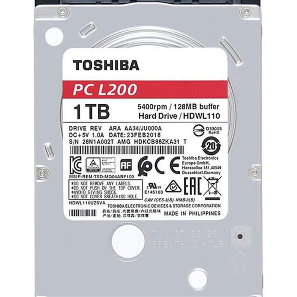 HD para Notebook 1TB 2.5" 5400RPM Sata II Toshiba PC L200 - HDWL110UZSVA