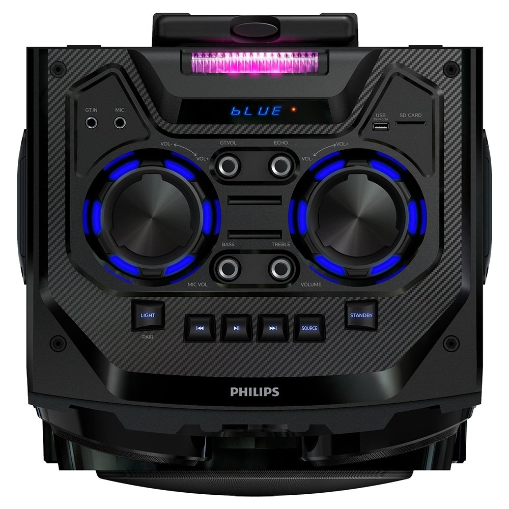 Caixa de Som Amplificada Philips Party Speaker TAX3308/78 - Entrada USB, Cartão SD, Bluetooth, 1000W RMS, Preto