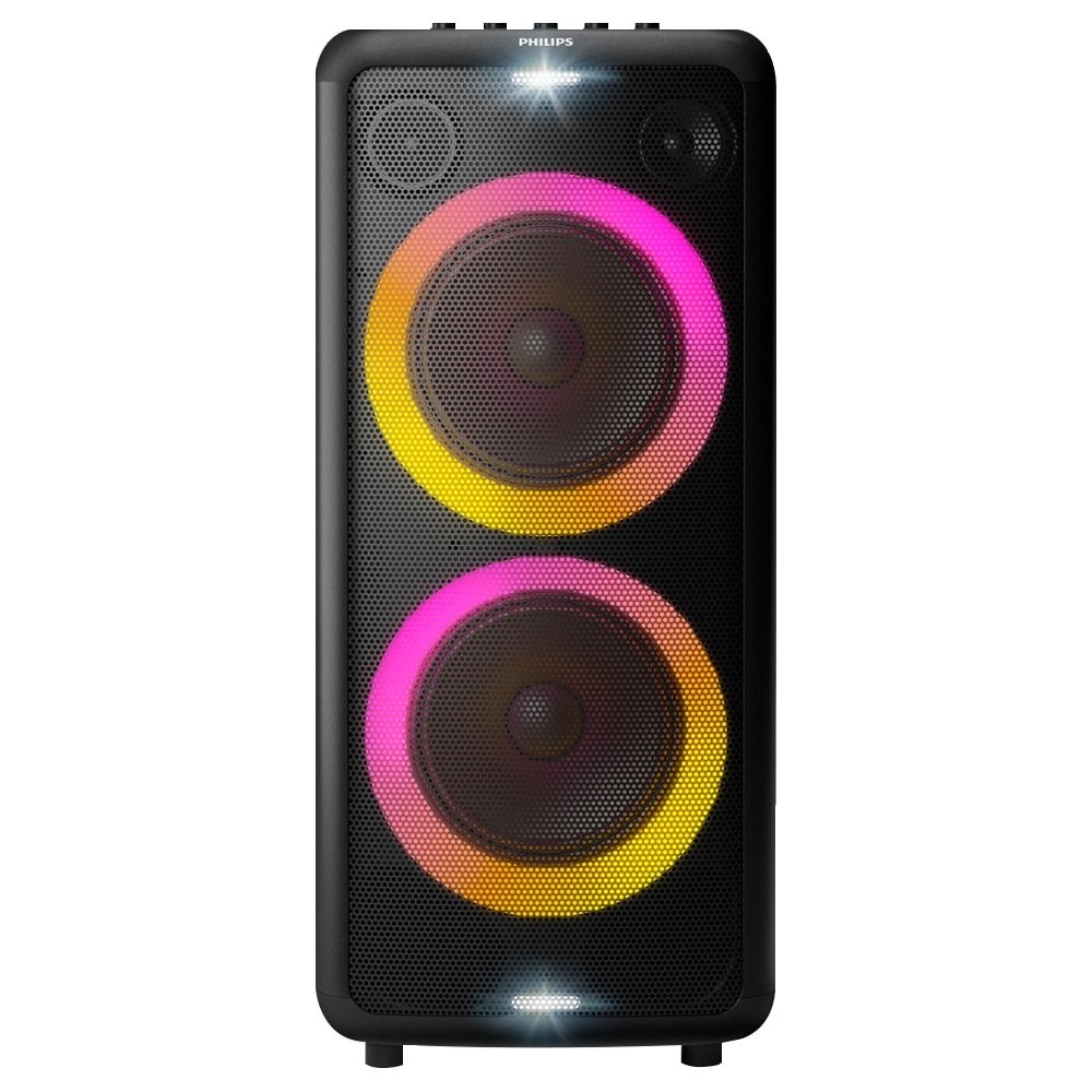 Caixa de Som Amplificada Philips Party Speaker TAX5208/78 - Entrada AUX, Cartão SD, Bluetooth, 1600W RMS, Preto