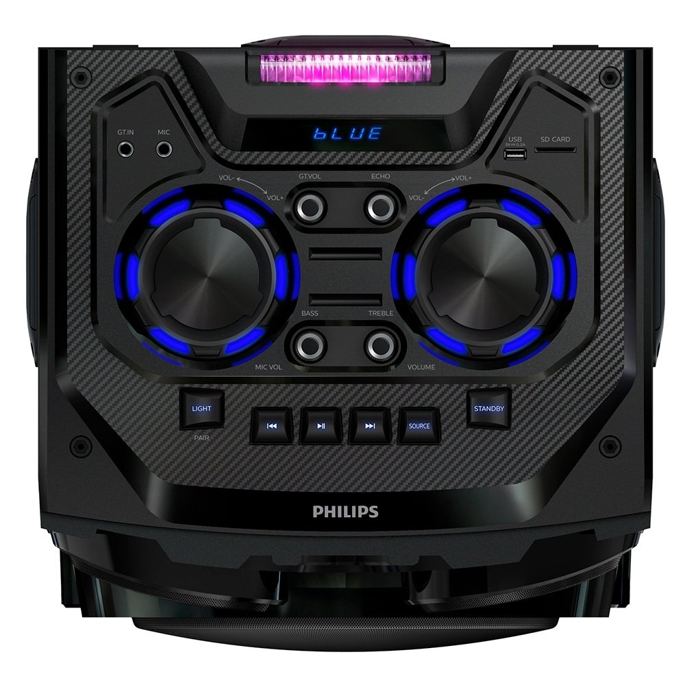 Caixa de Som Amplificada Philips Party Speaker TAX3708/78 - Entrada AUX, Cartão SD, Bluetooth, 2000W RMS, Preto