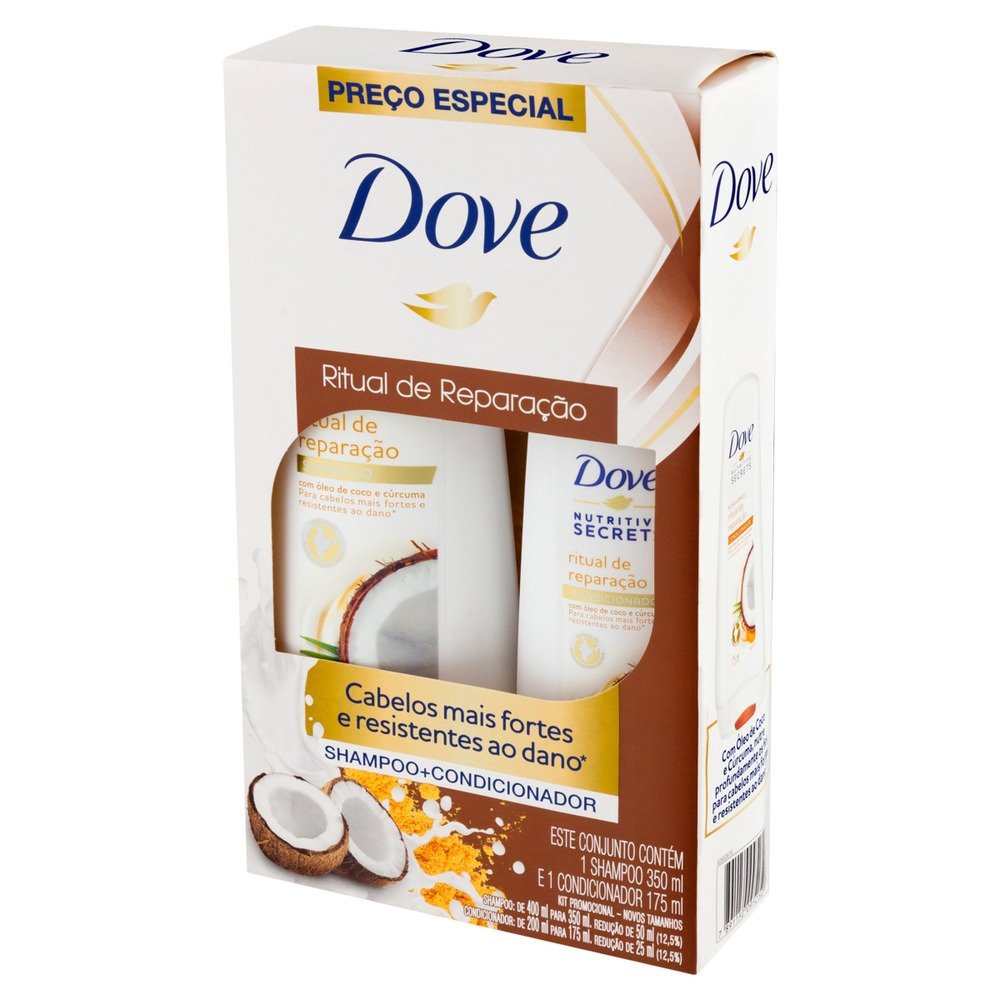 SHAMPOO 350ML+CONDICIONADOR DOVE RITUAL REPARACAO 175ML