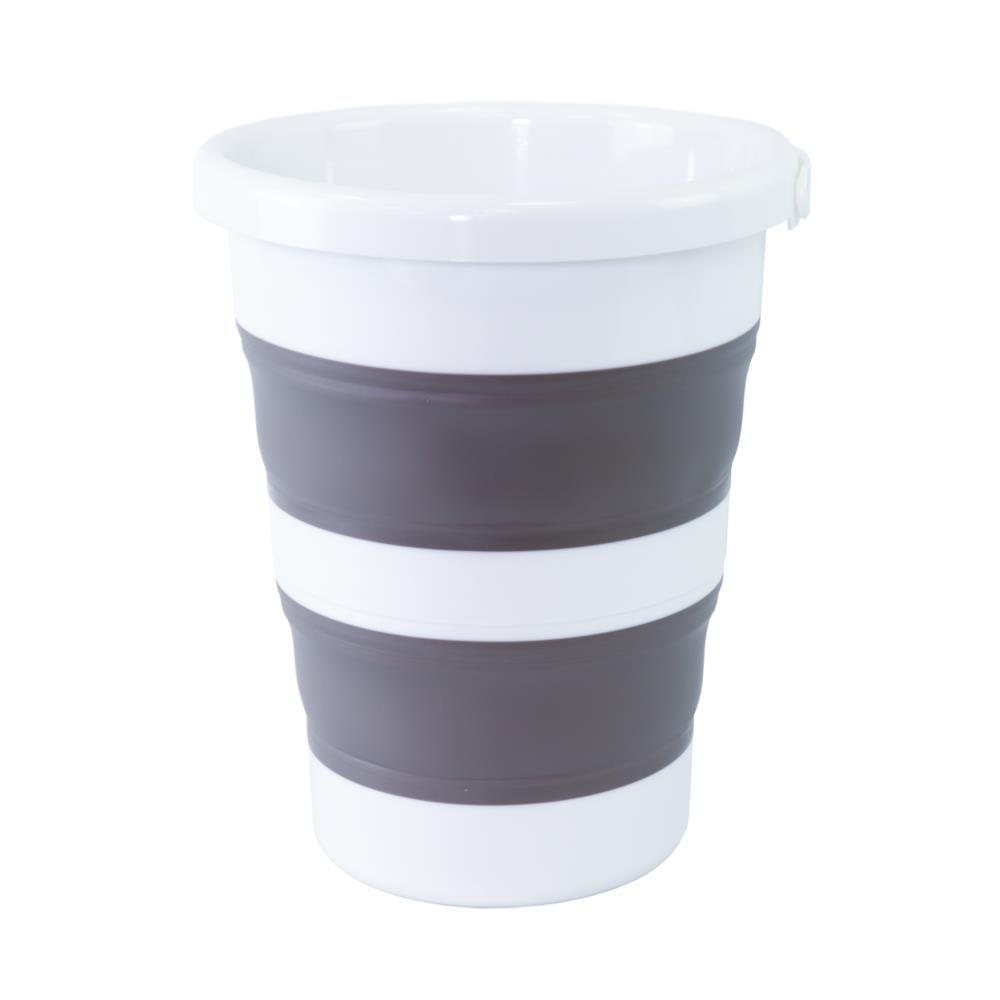 Balde Retratil 10L Branco Com Cinza Nobre
