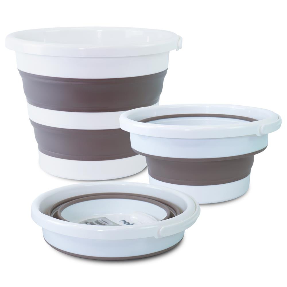 Balde Retratil 10L Branco Com Cinza Nobre