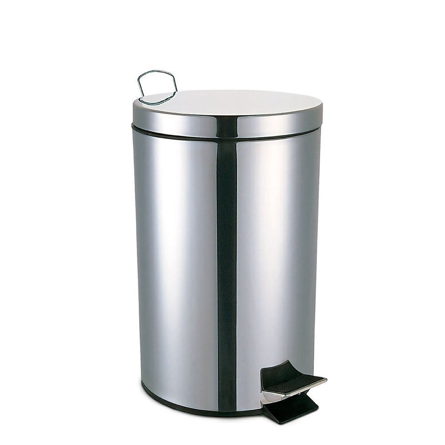 Lixeira Inox Redonda Com Pedal 20L Polido Mood