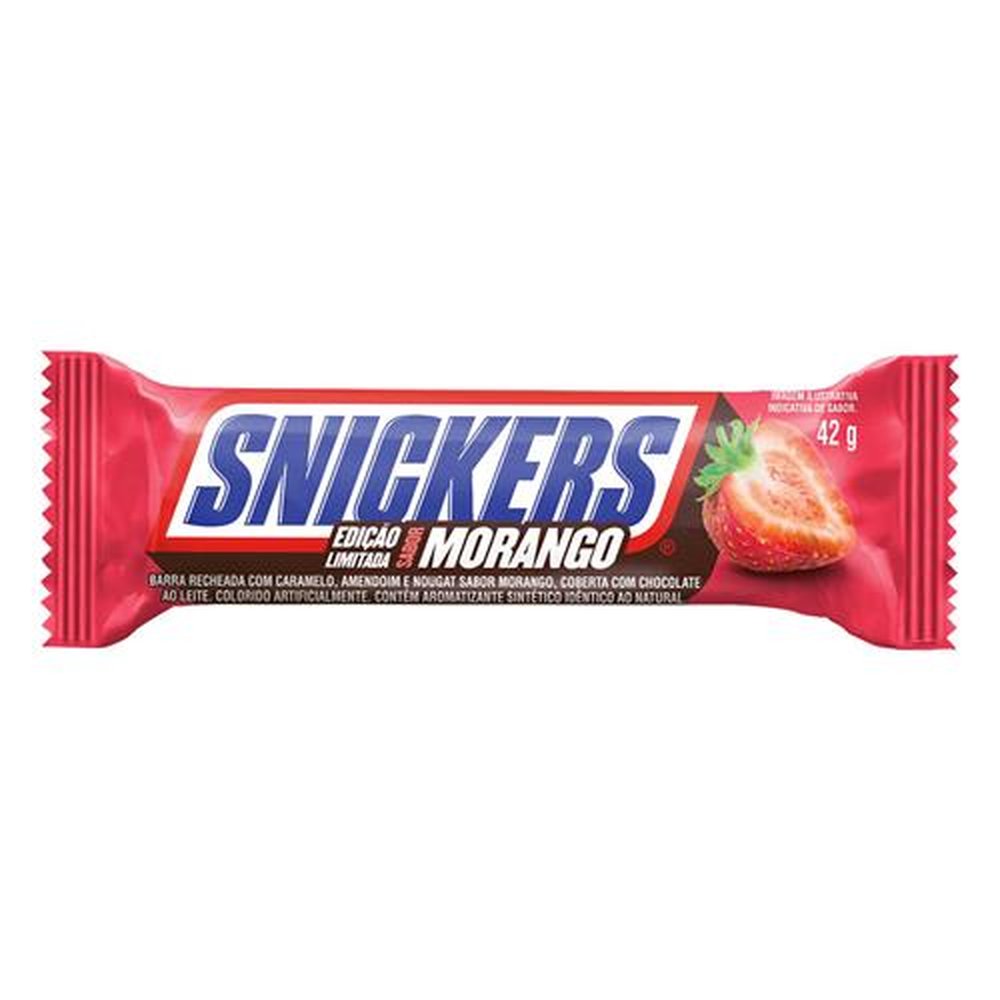 Snickers Morango Display Com 20 Unidades De 42g Masterfoods