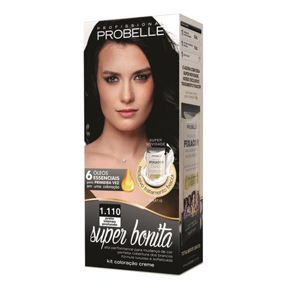 Tintura Probelle Super Bonita 1.110 Preto Intenso Profundo 50ml
