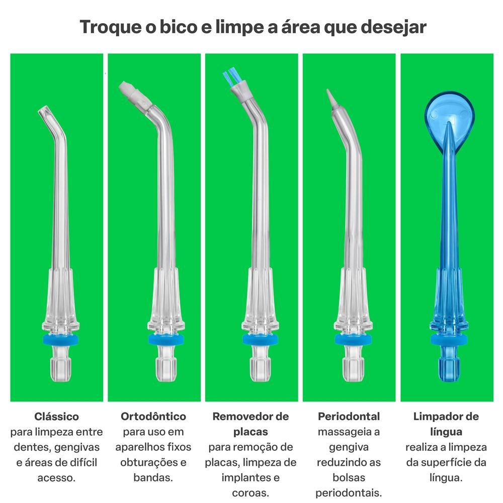 Bicos para Irrigador Oral Clearpik Personal 5 unidades Multi Saude - HC259