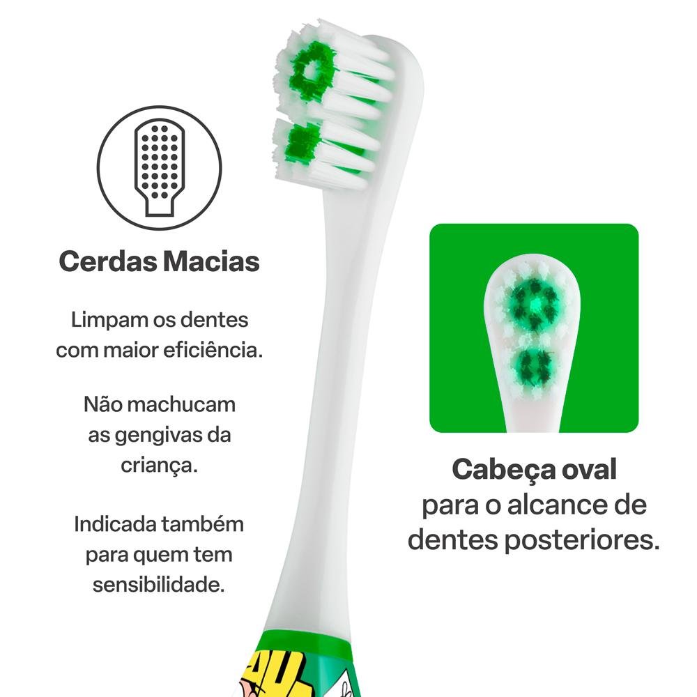 Escova Eletrica Sonica Infantil Kids Health Pro Cebolinha Turma da Monica - HC271