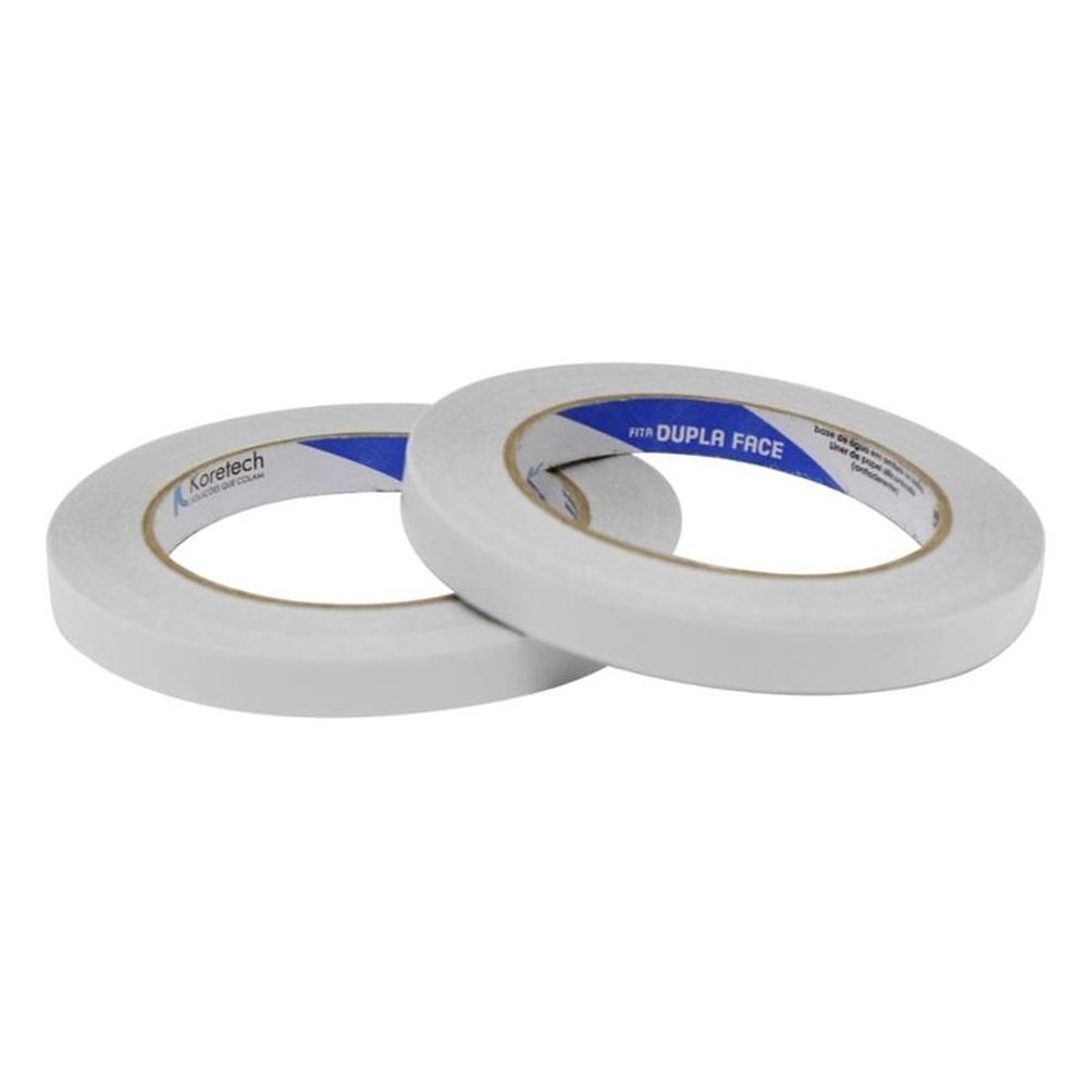 Fita Dupla Face Koretech Uso Geral 12x30mm | Embalagem 8 Unidades