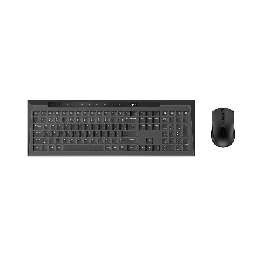Teclado+Mouse Bluetooth 8200m Ra038, Abnt2, Preto, Rapoo