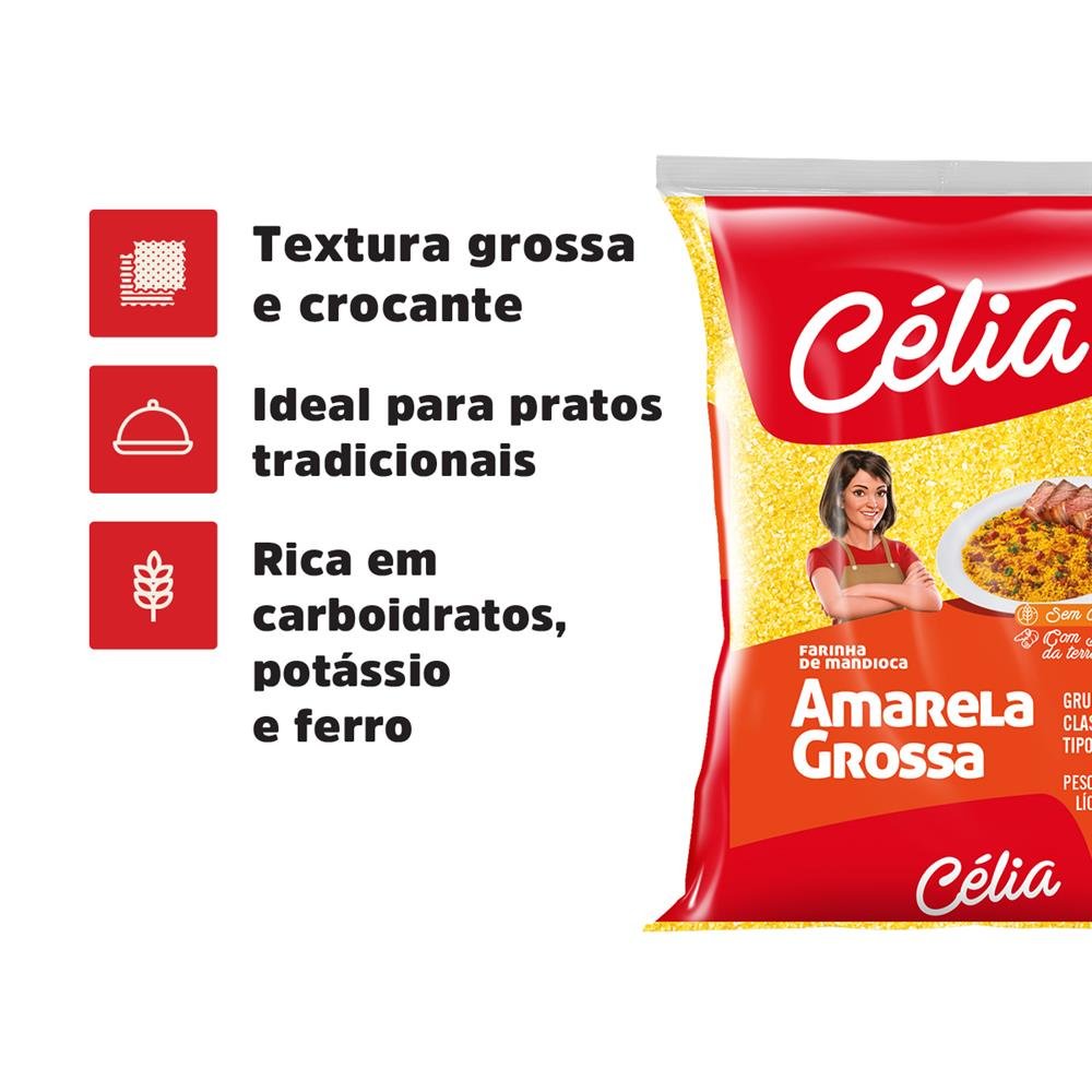 Farinha de Mandioca Célia Amarela Grossa 10x1kg