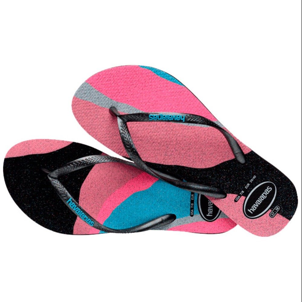 Chinelo Havaianas Slim Palette Glow (33-40) - Preto 0090 Com 12 pares