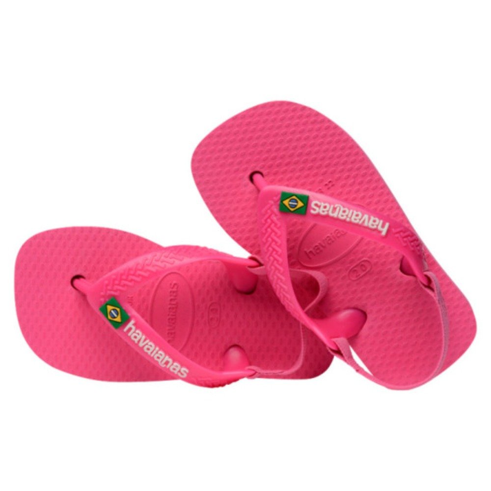 Chinelo Havaianas Baby Brasil Logo (Nº22) - Rosa Flux Branco 8418 Com 12 pares