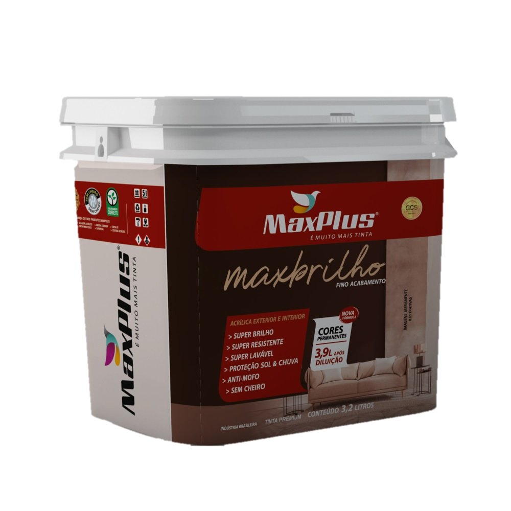 Tinta Acrilica Semi Brilho 3,2 L Maxbrilho Marfim/Champagne