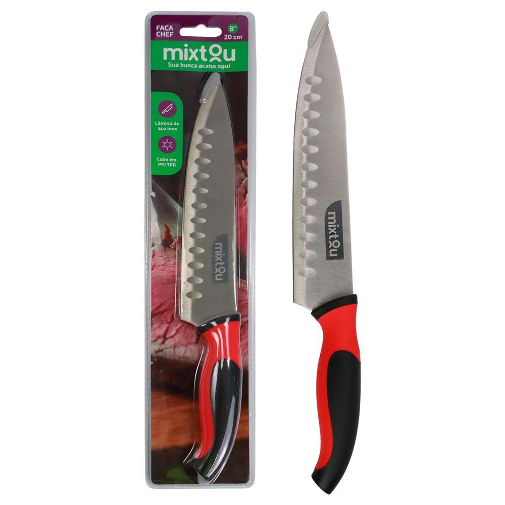 Faca Santoku Do Chef 8" Premium Aço Inox - Churrasco / Sushi