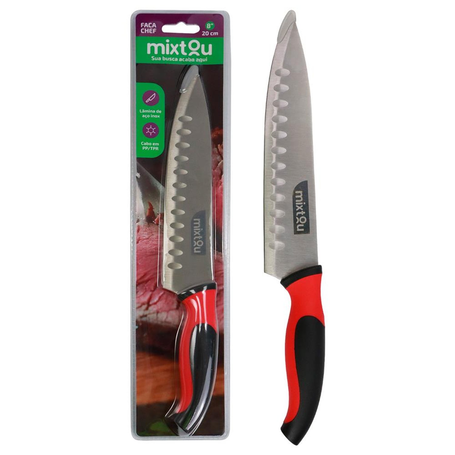 Faca Santoku Do Chef 8" Premium Aço Inox - Churrasco / Sushi