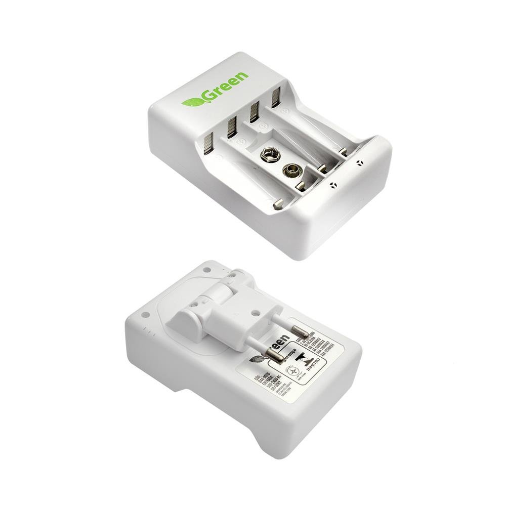 Carregador De Pilha/Bateria AA/AAA/9V - 100-240V AC 50/60HZ