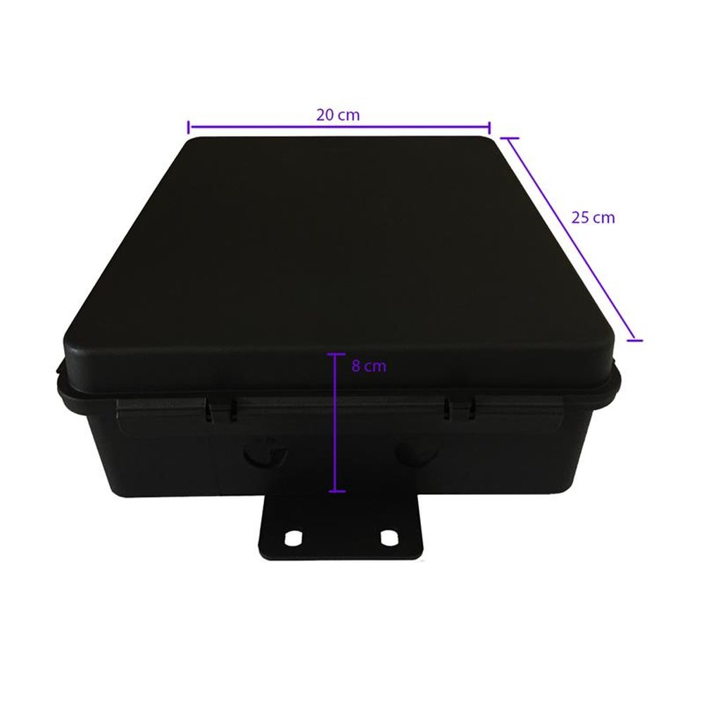 Caixa Hermética Preta 25x20x8 Instalação Externa Poste
