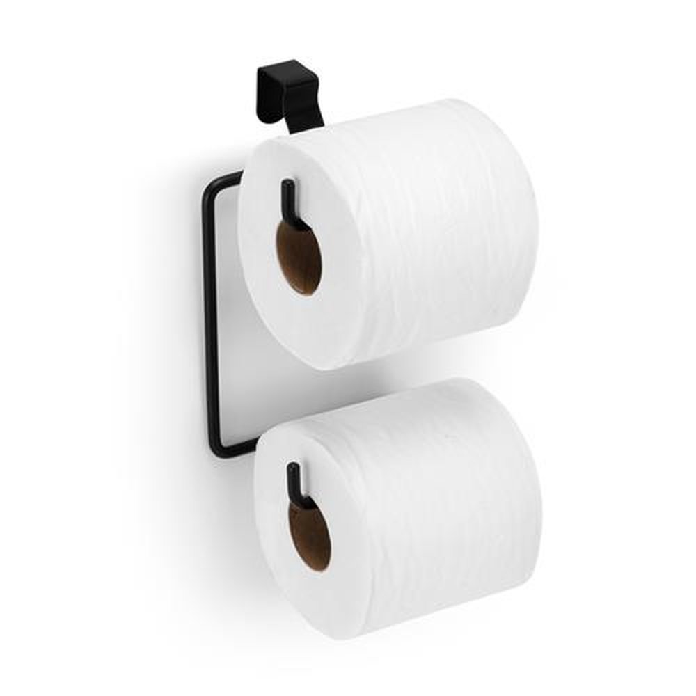 Suporte Para Papel Higiênico Duplo Para Caixa Acoplada Black - Embalagem Com 6 Unidades