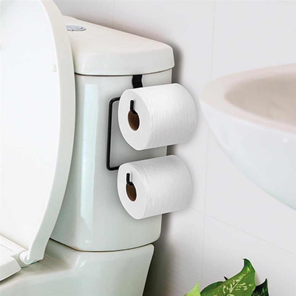 Suporte Para Papel Higiênico Duplo Para Caixa Acoplada Black - Embalagem Com 6 Unidades