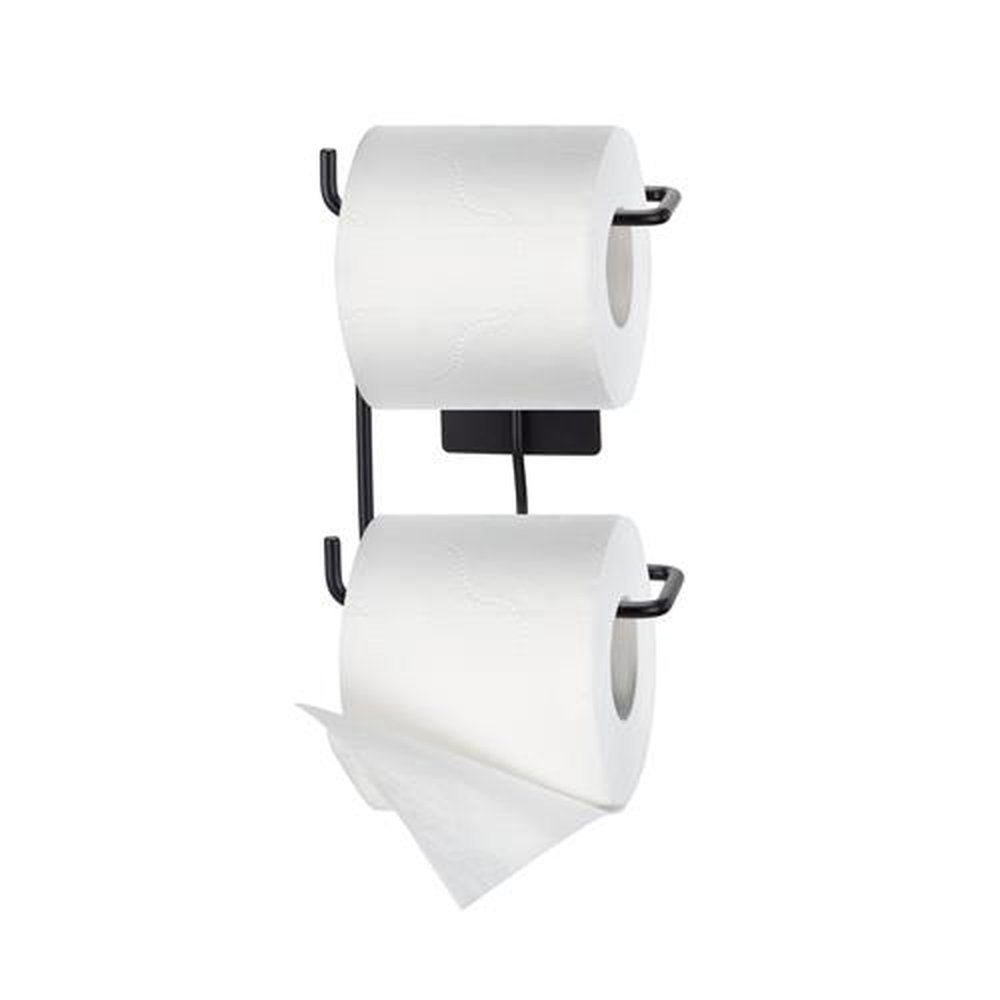 Porta Rolo Papel Higiênico Duplo Com Dupla Face 3M Black Arthi - Embalagem Com 6 Unidades