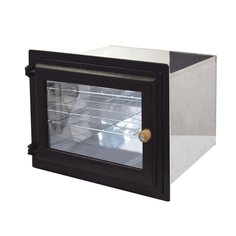 Forno de Tampa de Vidro Quadrado Inox Grande