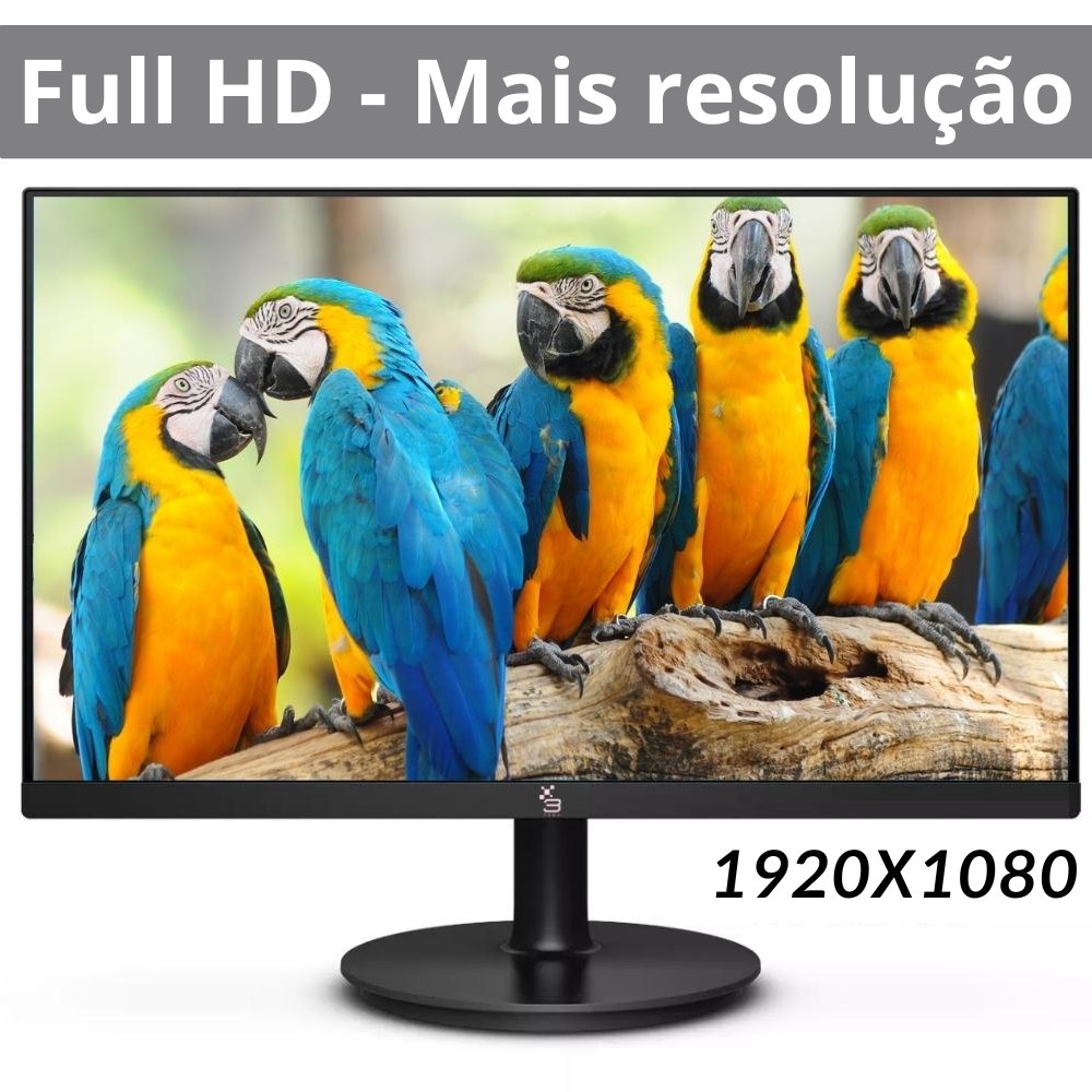 Monitor 21.5" Led, Widescreen, 75Hz, 2Ms, Fullhd+ 1920X1080, Hdmi, Vga, Vesa, Ajuste De Inclinação - 3Green M215whd