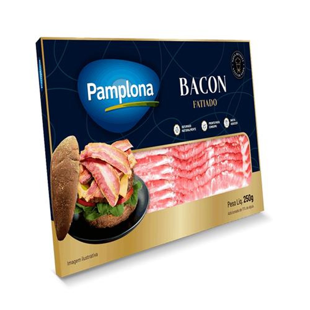 Bacon Fatiado 250g Pamplona - Embalagem com 12 und. - Peso 3kg