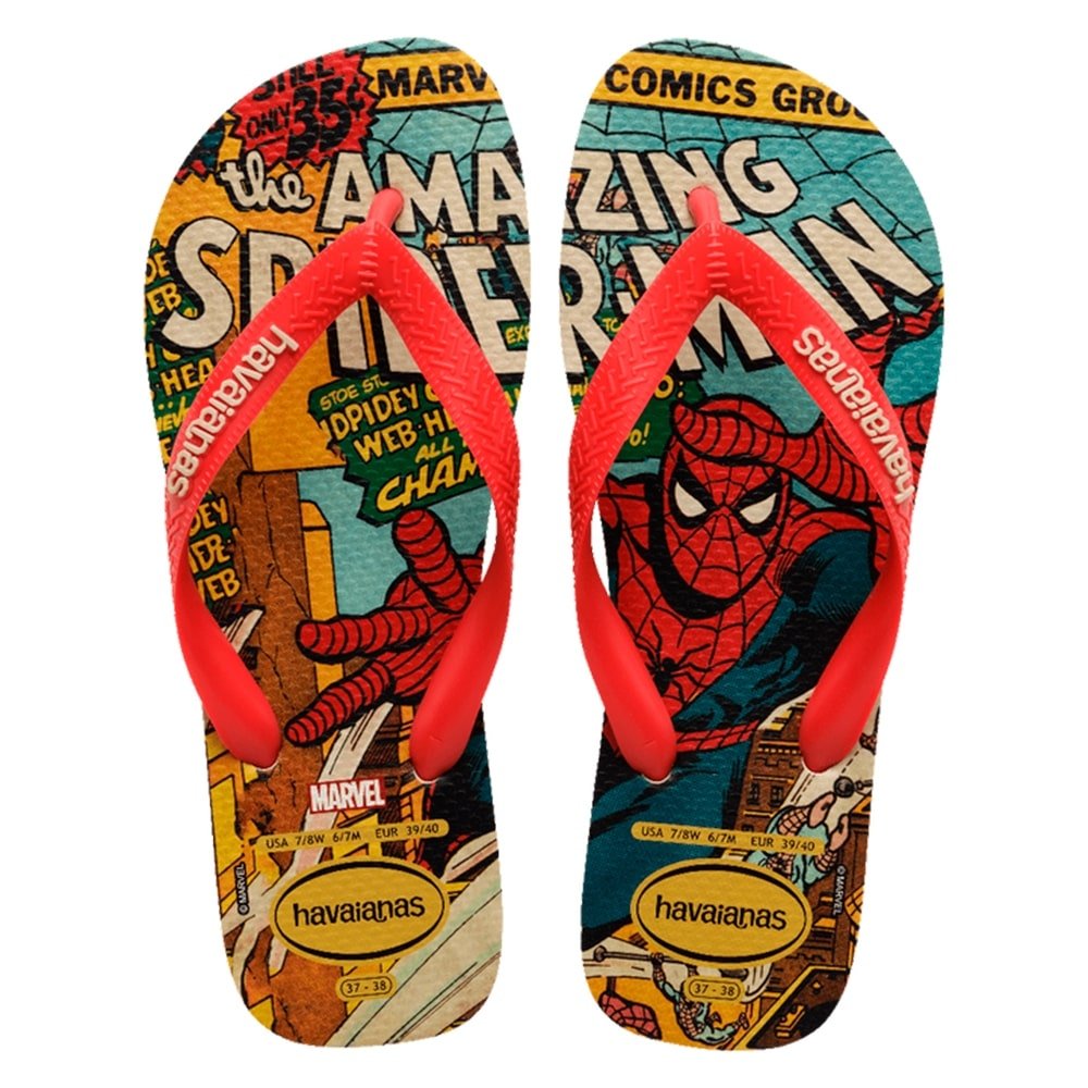 Havaianas Top Marvel Classic Bege Palha Vermelho 29/30