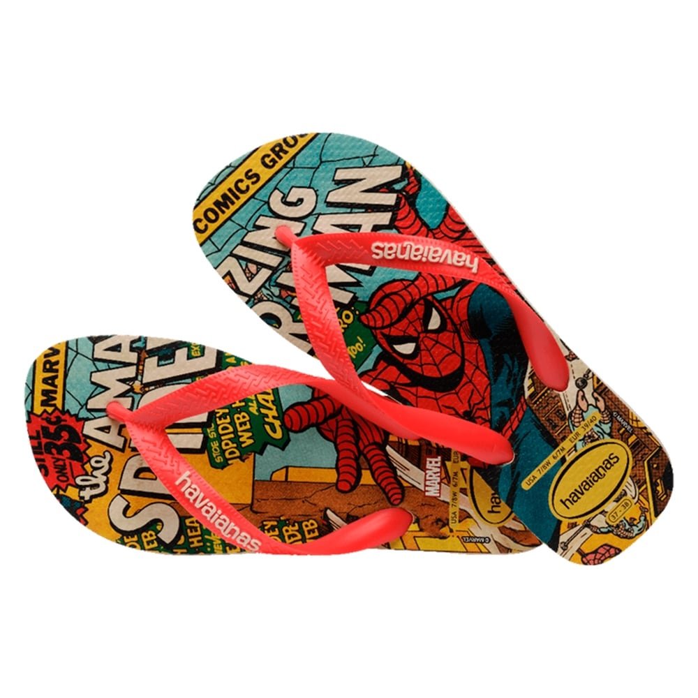Havaianas Top Marvel Classic Bege Palha Vermelho 29/30