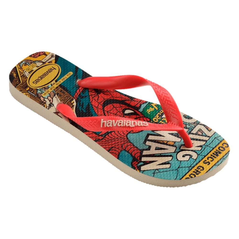 Havaianas Top Marvel Classic Bege Palha Vermelho 29/30