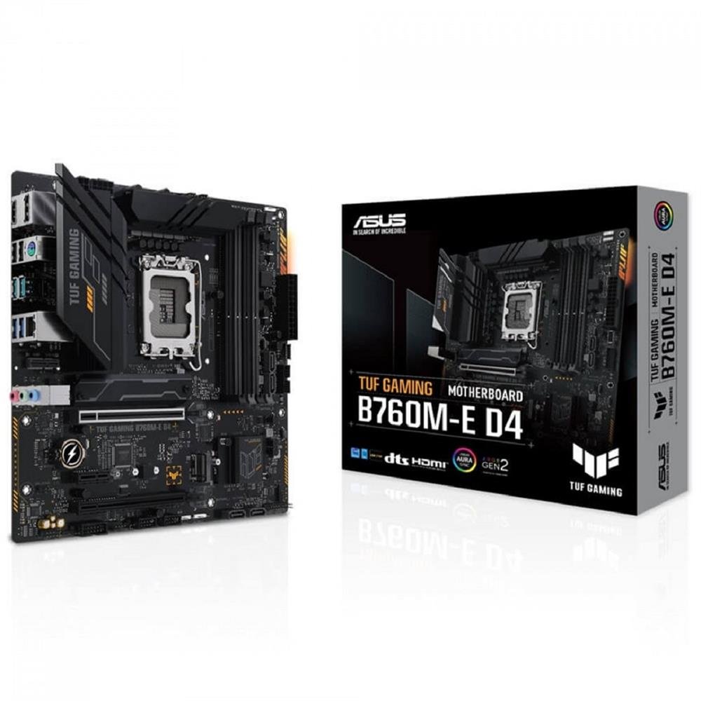 Placa Mãe Asus TUF Gaming B760M-E D4, Chipset B760, Intel LGA 1700, mATX, DDR4, 90MB1E90-M1EAY0