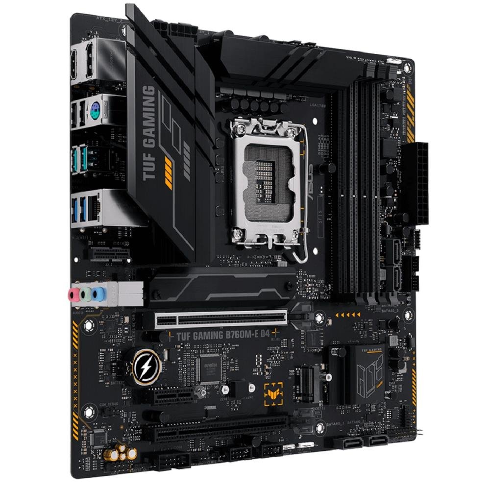 Placa Mãe Asus TUF Gaming B760M-E D4, Chipset B760, Intel LGA 1700, mATX, DDR4, 90MB1E90-M1EAY0
