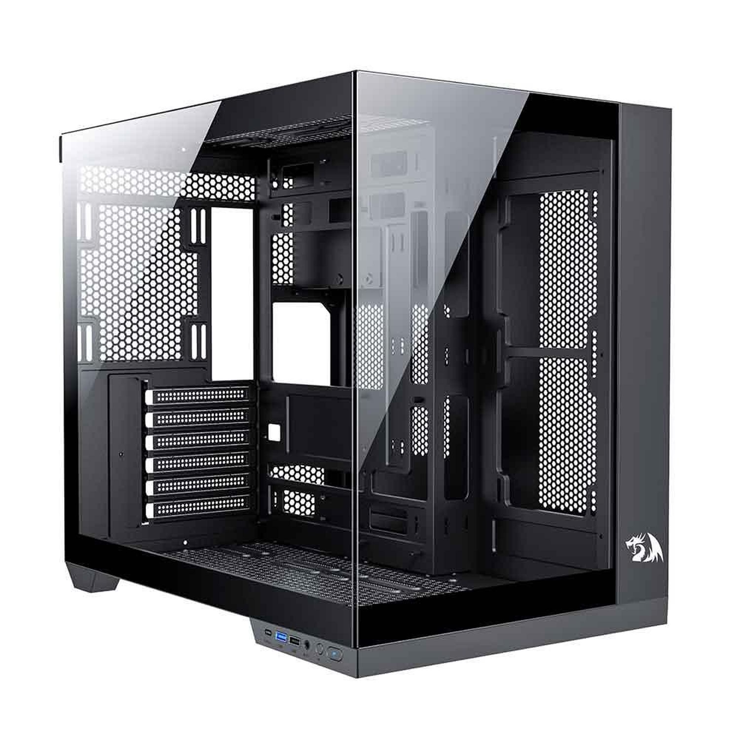 Gabinete Gamer Redragon Wideload Pro Mid Tower Vidro Temperado ATX Sem Fan CA-604B-PRO