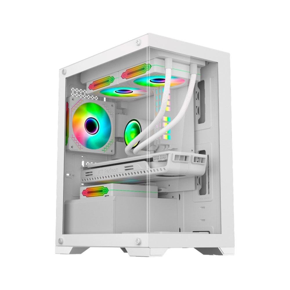 Gabinete Gamer K-mex Aquario Poseidon White Micro Atx - Cg-w1h5