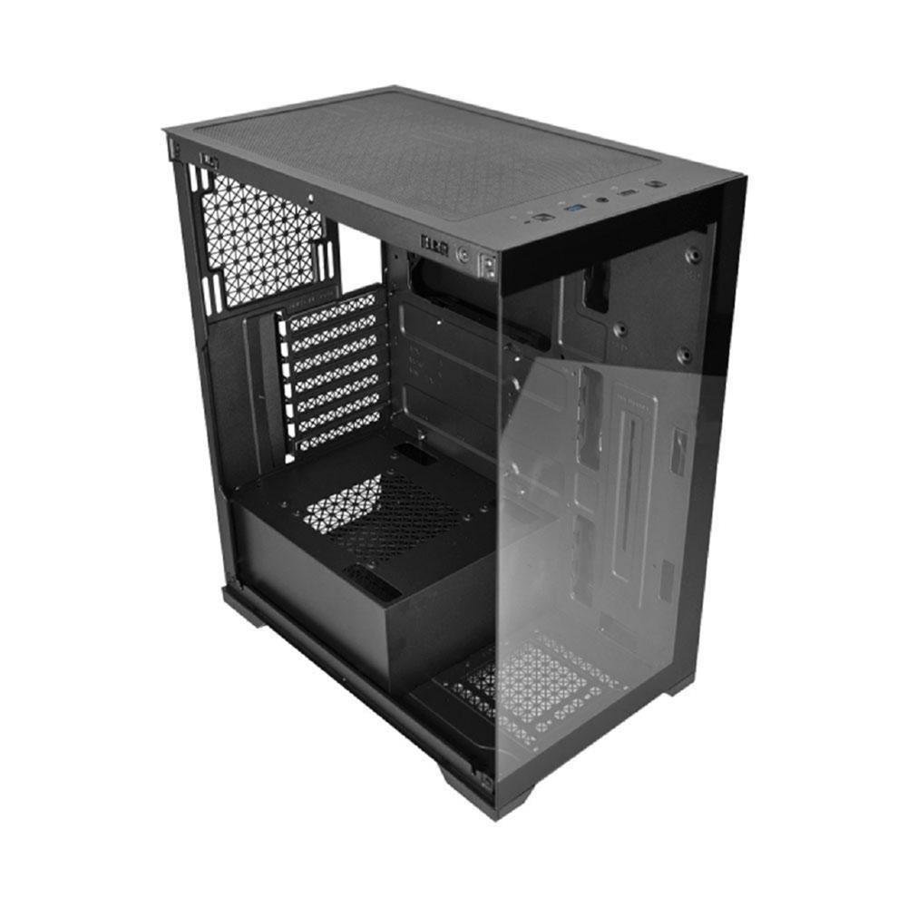 Gabinete Gamer K-Mex Aquario Poseidon CG-11G4, Mid Tower, Vidro Temperado, Sem Fonte, Sem Fan, Preto