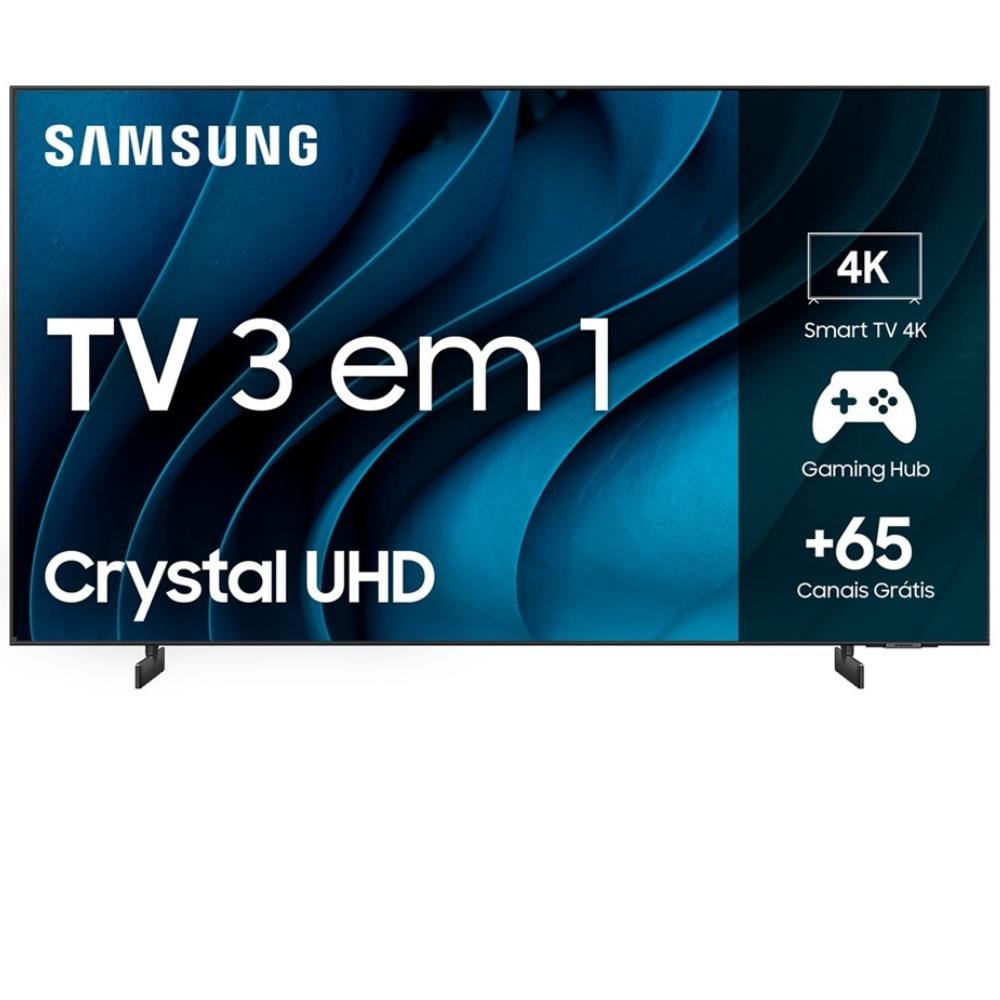 Smart TV Samsung 65" Crystal UHD 4K 65CU8000 Painel Dynamic Crystal Color, Samsung Gaming Hub, Design AirSlim, Alexa built in, Controle