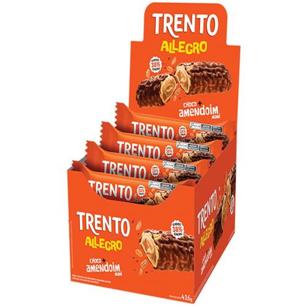 Chocolate Trento Allegro Choco Amendoim Display Com 16 Unidades De 26g Peccin
