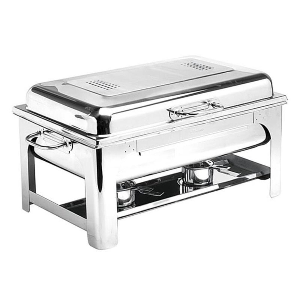 Rechaud Retangular com 3 Cubas Inox Banho Maria Tecnocuba