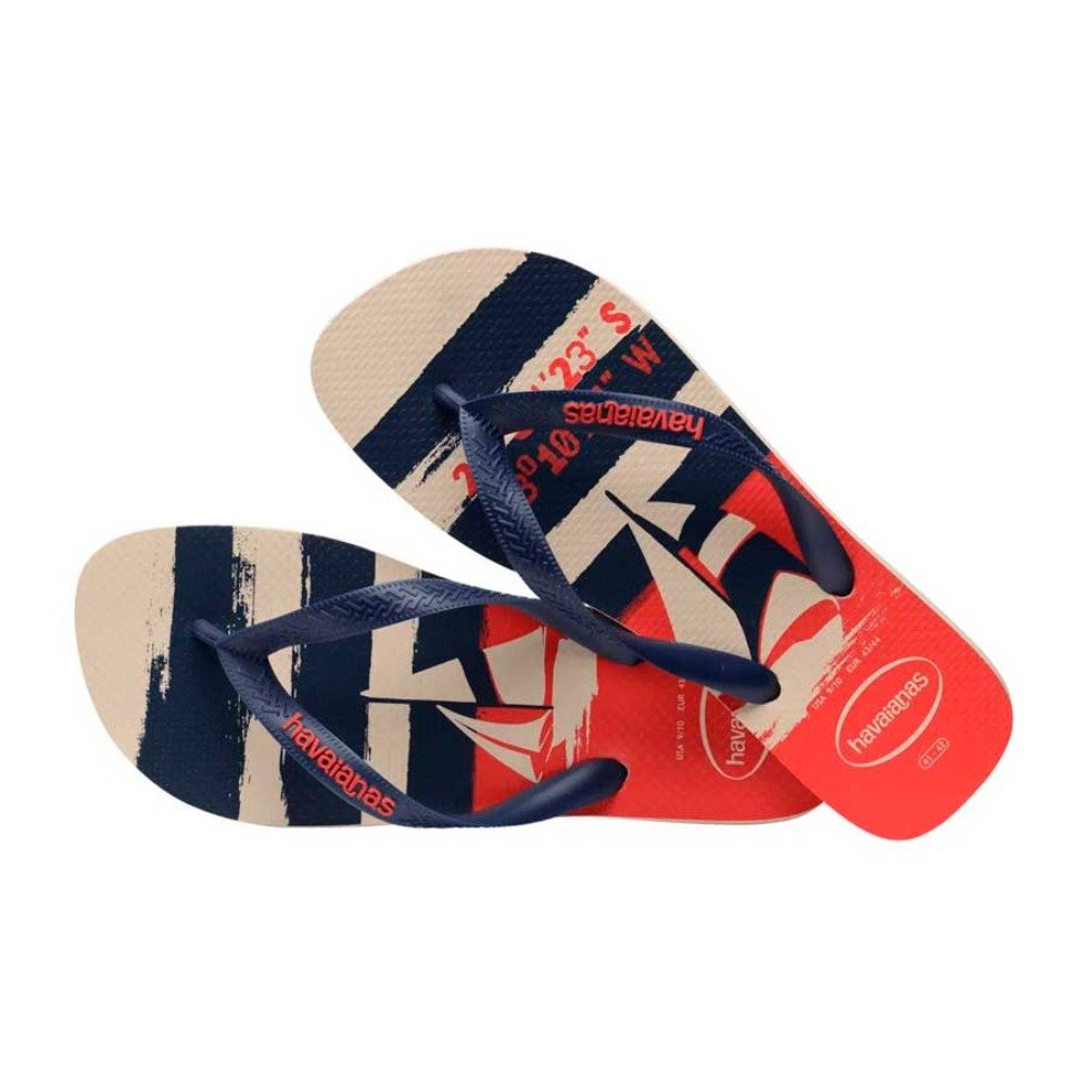 Chinelo Havaianas Top Nautical (23-32) - Bege Palha Marinho Vermelho Rubi 8009 Com 12 pares