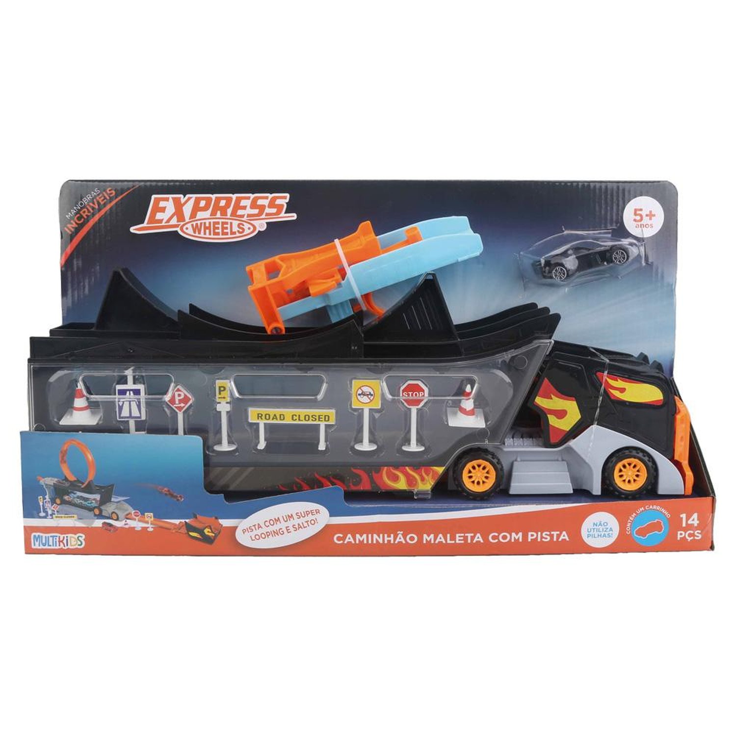 Caminhão Maleta com Pista e Carrinho Express Wheels Multikids - BR1834