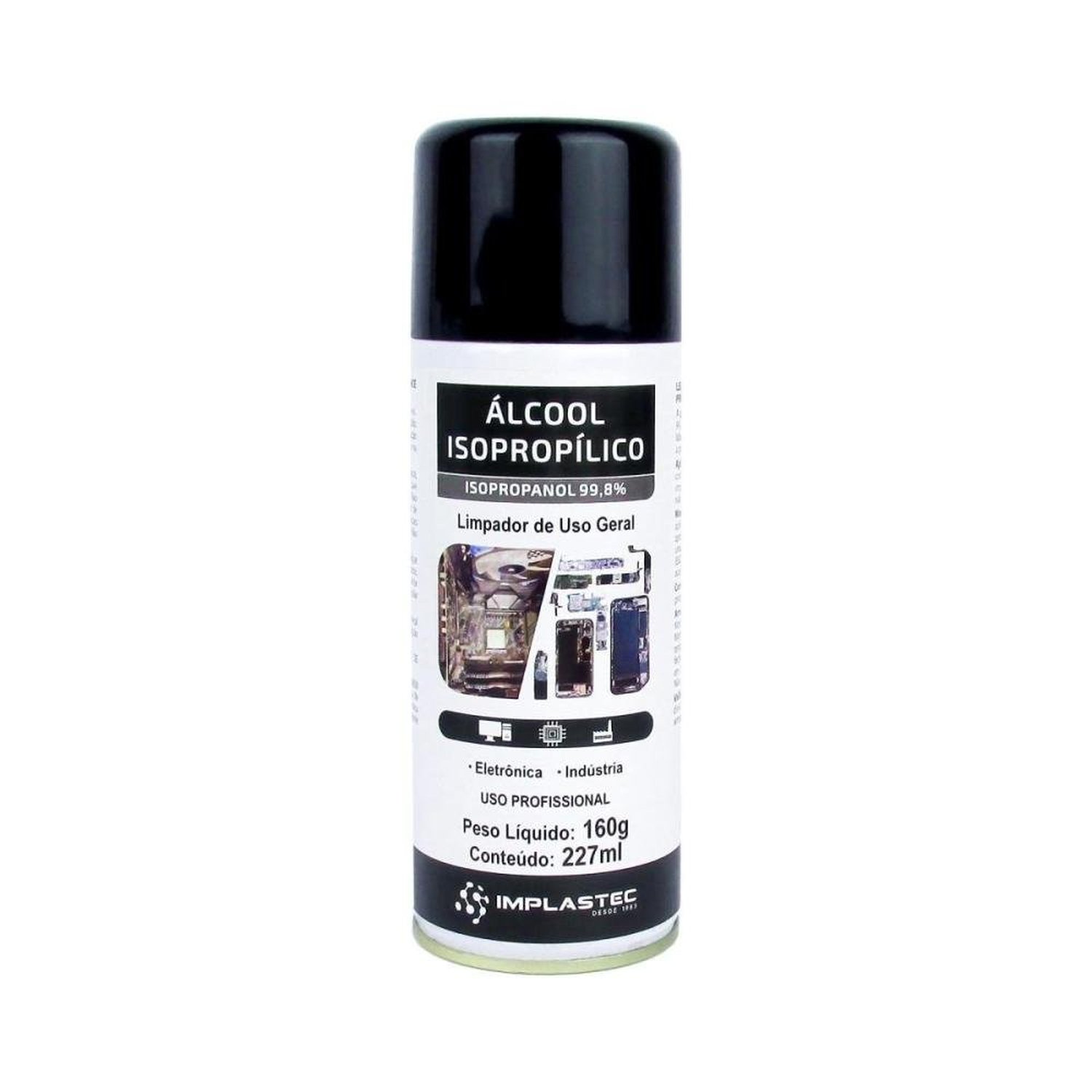 Álcool Isopropilico Aerossol 227ML IMPLASTEC Un.Venda: CX/12