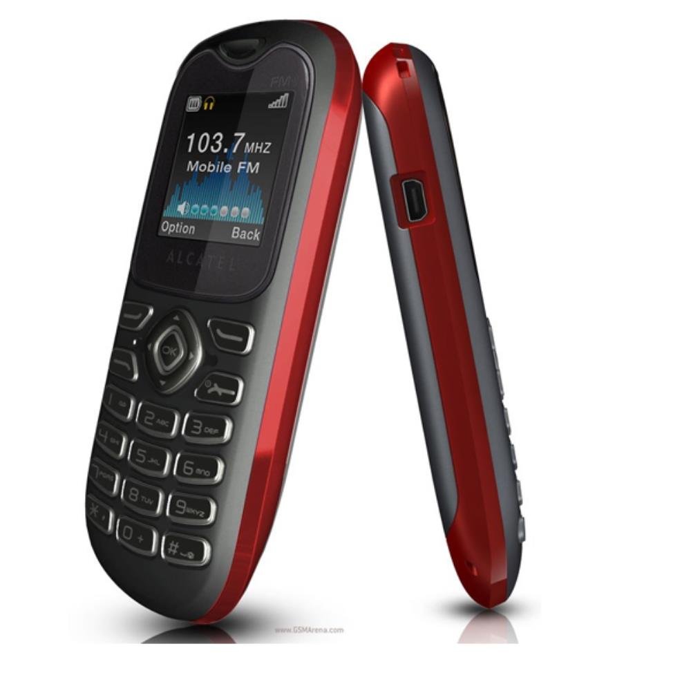 Celular do Idoso Alcatel OT 208 Tela 1.45 Rede 2G Rádio FM Vermelho