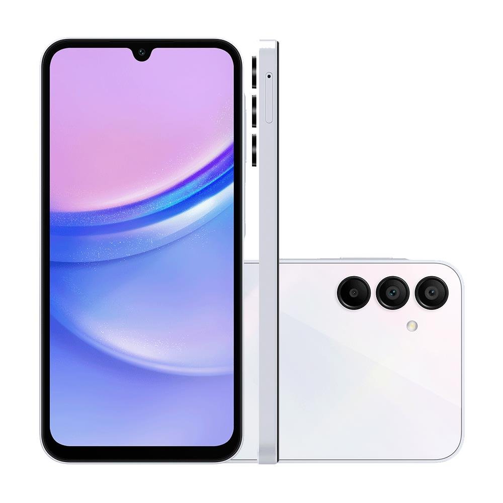 Smartphone Samsung Galaxy A15 4G 128GB 4GB ram Octa-Core MediaTek Câmera Tripla + Selfie 13MP Tela 6.5 Dual Chip-Azul Claro