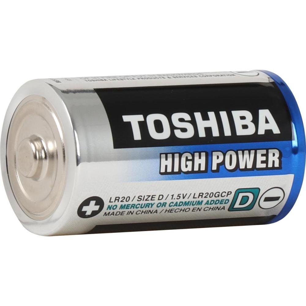 Pilha Alcalina D 1,5V LR20GCP Toshiba - Cartela com 2 unidades