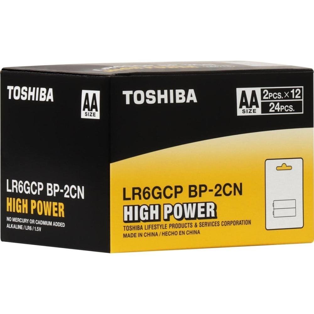 Pilha Alcalina AA 1,5V LR6GCP Toshiba - Cartela com 2 unidades