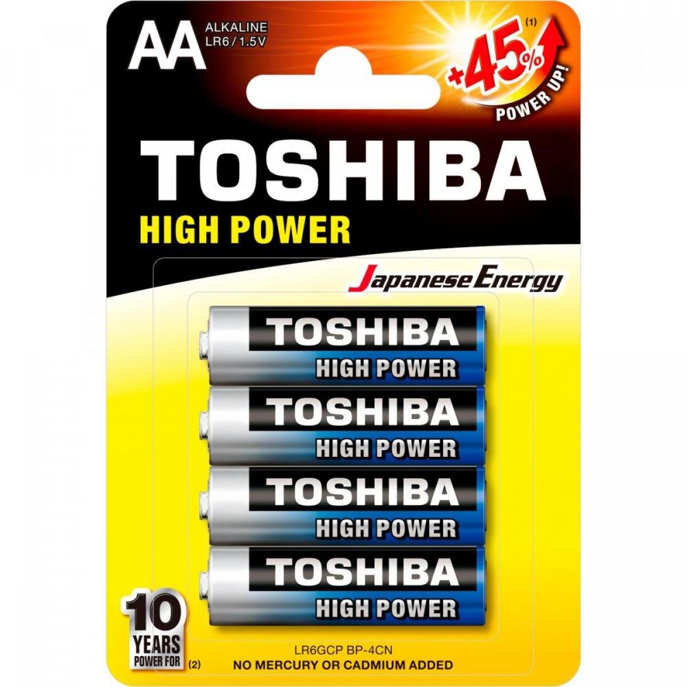 Pilha Alcalina AA 1,5 Volts Com 4 Pilhas Toshiba