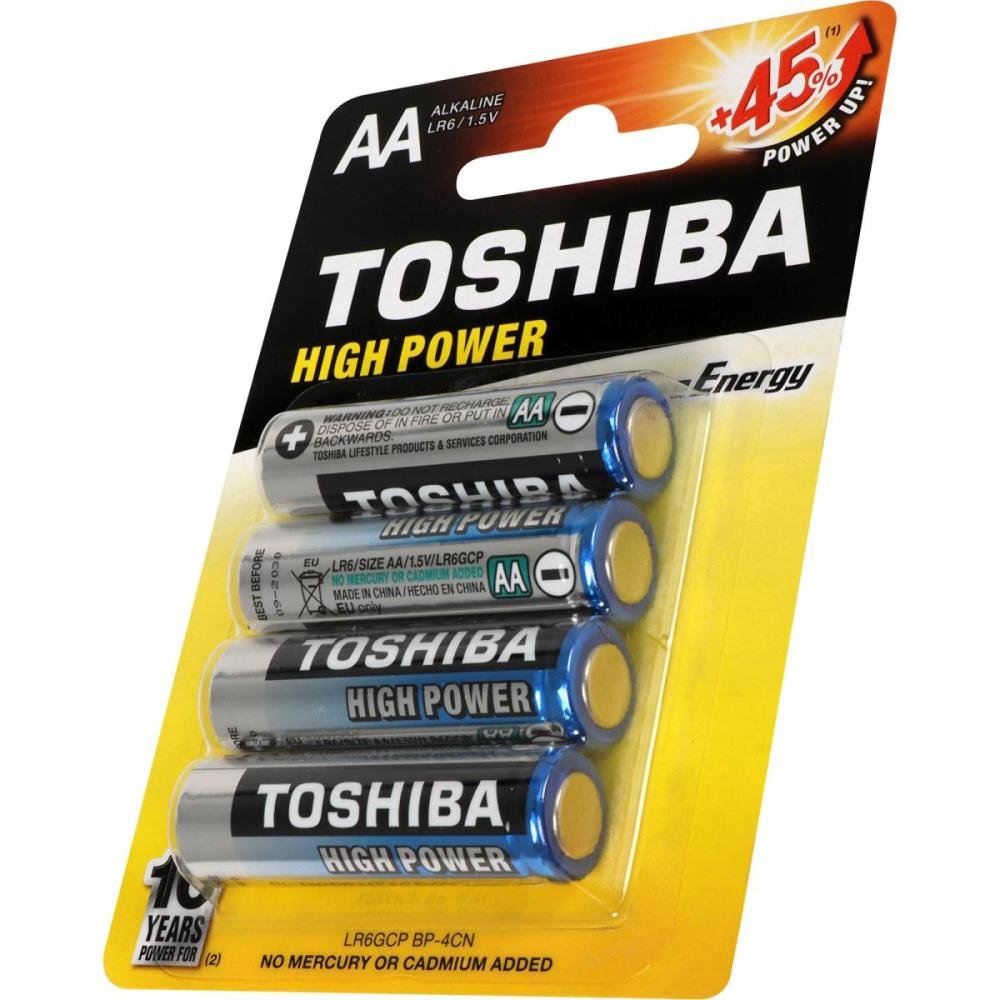 Pilha Alcalina AA 1,5 Volts Com 4 Pilhas Toshiba