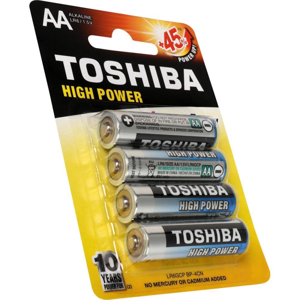 Pilha Alcalina AA 1,5 Volts Com 4 Pilhas Toshiba